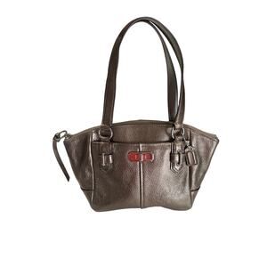 Coach "Chelsea" Bronze Leather Small Shoulder Bag Style 46042 Y3K Metallic